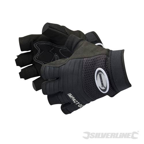Silverline 172572 Gel Comfort Fingerless Gloves One Size - SIL172572 