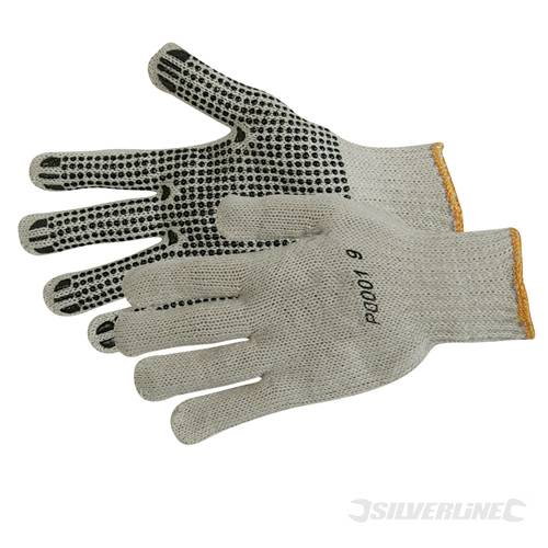 Silverline 196545 Single Sided Dot Gloves One Size - SIL196545 