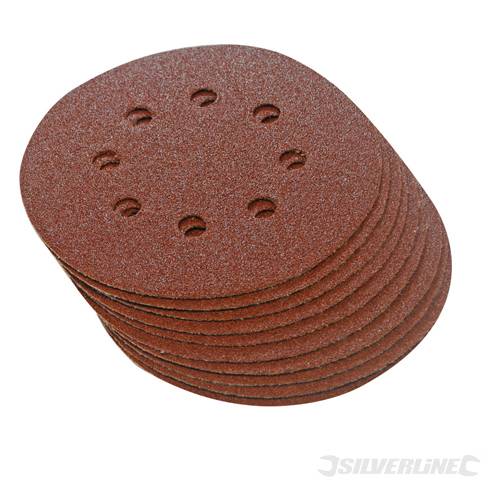 Silverline 196571 Hook and Loop Discs Punched 150mm 10pk 60 Grit - SIL196571 