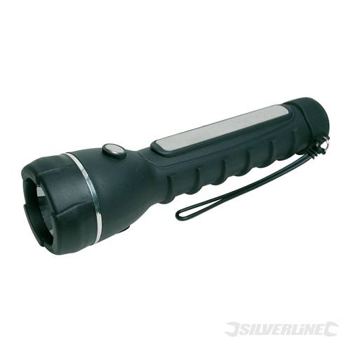 Silverline 199623 Rubber Torch 2 x AA - SIL199623 