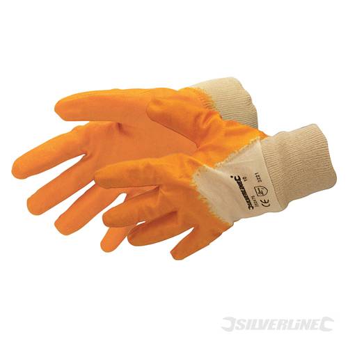 Silverline 282475 Open Back Interlock Nitrile Gloves One Size - SIL282475 