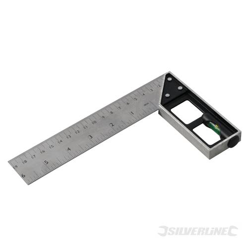 Silverline 282651 Tri and Mitre Square with Spirit Level 150mm - SIL282651 