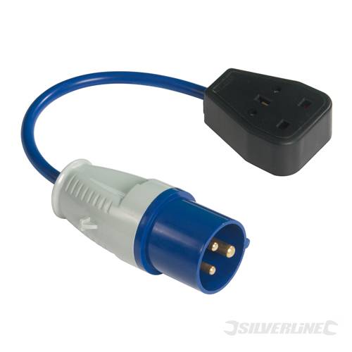 Silverline 341082 16A-13A Fly Lead Converter 16A plug to 13A socket - SIL341082 