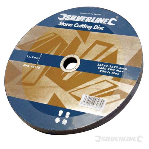 Silverline 380650 Stone Cutting Discs Flat 5pk 230 x 3 x 22.2mm - SIL380650 