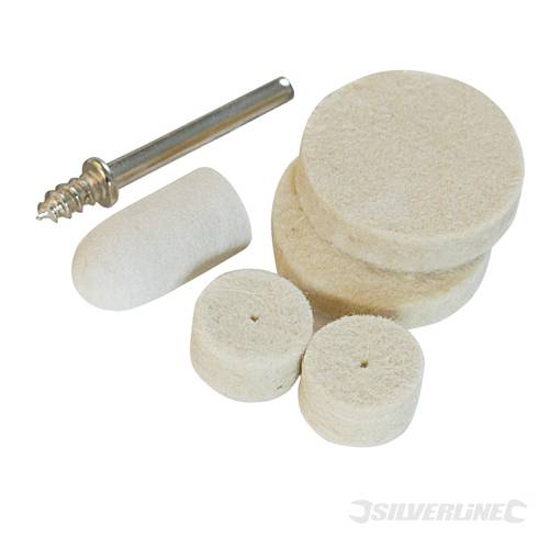 Silverline 427691 Felt Polishing Kit 6pce 3.1mm dia Mandrel - SIL427691 