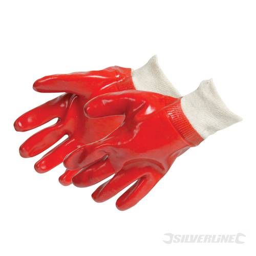 Silverline 447137 Red PVC Gloves One Size - SIL447137 