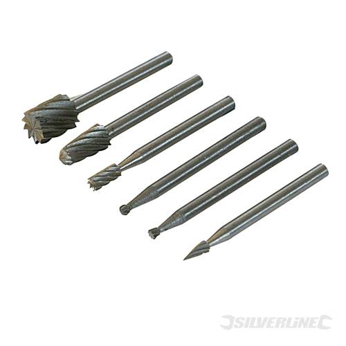 Silverline 457038 HSS Router Cutter Set 6pk 3.1mm dia mandrel - SIL457038 