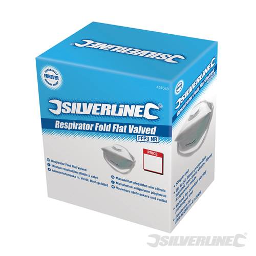 Silverline 457043 Respirator Fold Flat Valved FFP3 NR Disp 25 Pack - SIL457043  - SOLD-OUT!!