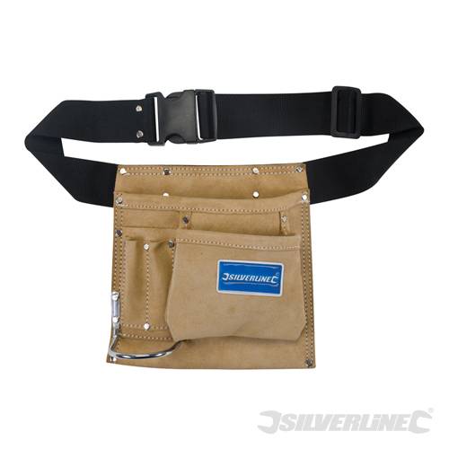Silverline 589704 Nail and Tool Pouch Belt 5 Pocket 220 x 220mm - SIL589704 
