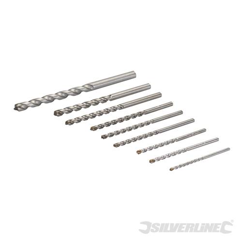 Silverline 590585 Masonry Drill Bits Set 9pce 4 - 12mm - SIL590585 