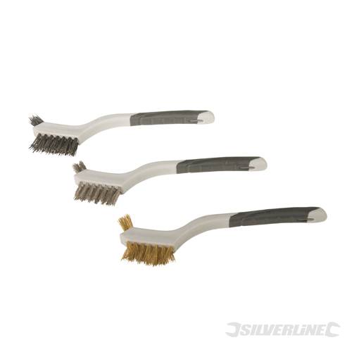 Silverline 617623 Mini Wire Brush Set 3pce 3pce - SIL617623 