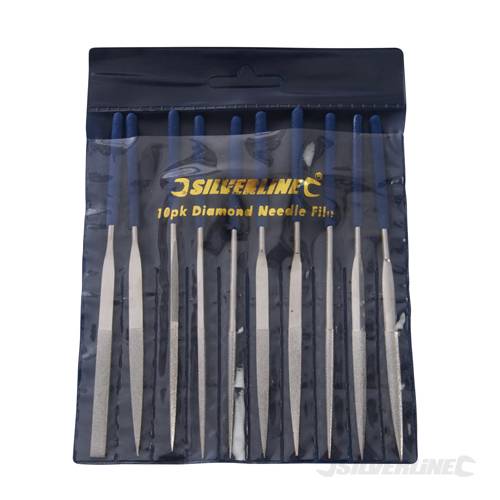 Silverline 633509 Diamond Needle File Set 10pce 140mm - SIL633509 