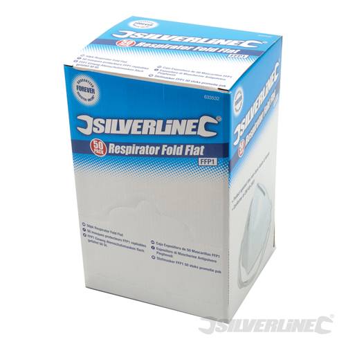 Silverline 633532 Respirator Fold Flat FFP1 NR Display Box 50 Pack - SIL633532  - SOLD-OUT!!
