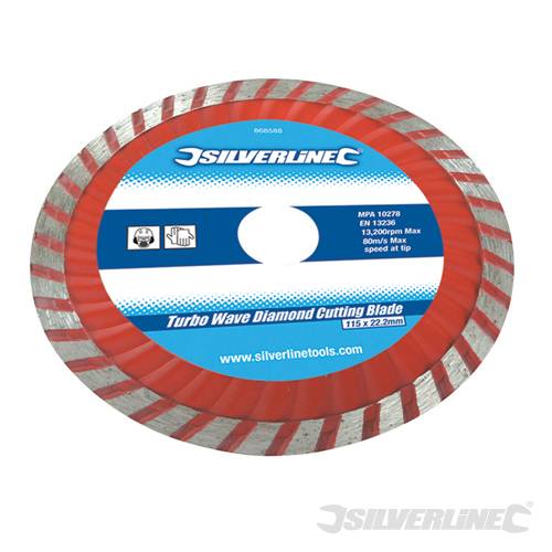 Silverline 633588 Turbo Wave Diamond Cutting Blade 230 x 22.2mm - SIL633588 