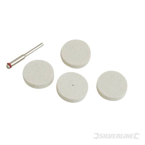 Silverline 633716 Felt Buffing Wheels Kit 5pce 25mm dia - SIL633716 