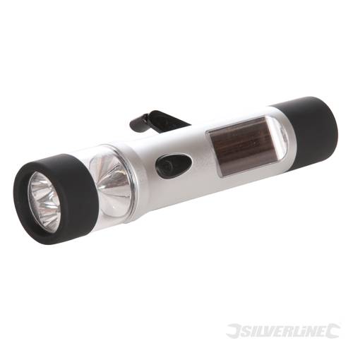 Silverline 696639 Solar Dynamo Torch 3 LED 3 LED - DISCONTINUED - SIL696639 