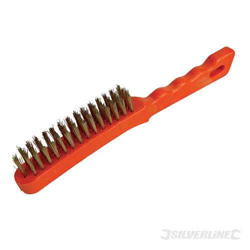 Silverline 763578 Brassed Wire Brush Plastic 4 Row - SIL763578 