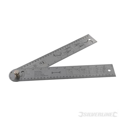 Silverline 783421 Easy Angle Protractor Rule 600mm - SIL783421 