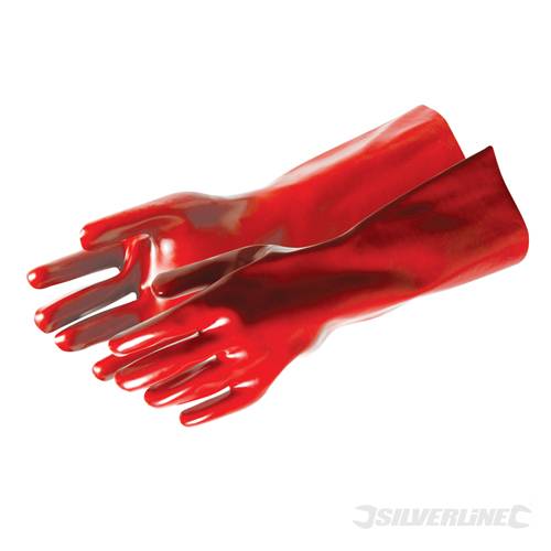 Silverline 868551 Red PVC Gauntlets One Size - SIL868551 