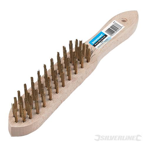 Silverline PB05 Brassed Wire Brush 4 Row - SILPB05 