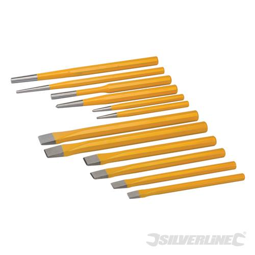 Silverline PC05 Punch and Chisel Set 12pce 12pce - SILPC05 