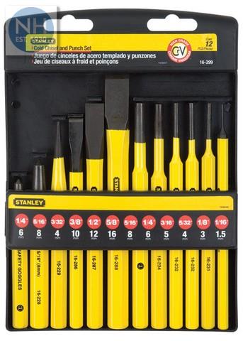 Stanley 4-18-299 12 Piece Punch and Chisel Set - STA418299 