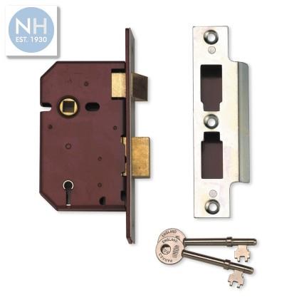 Union Y2201-PB-65 5 Lever Sash Lock Polished Brass 2.1/2" - UPPDY2201212PL 