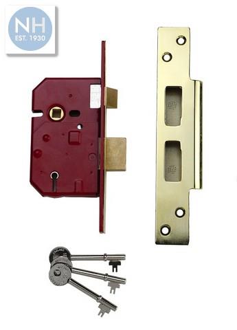 Union Y2234-SC-67 5 Lever Sash Lock Satin Chrome 2.1/2" British Standard - UPPDY223425SC 