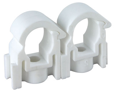 15mm Double Clip Over Pipe Clips (100Pk) - PCC-15-D
