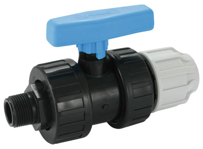 25mm x 3/4" Mi BSPT Polyethylene Trasition Compression Valves - PE-142025C