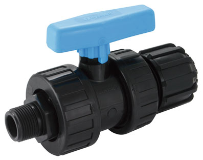 21-27mm x 1" Mi BSPT Polyethylene Universal Trasition Compression Valves - PE-142032UM