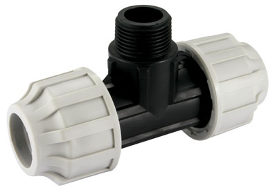 AIR-PRO 50mm x 1.1/2" Polyethylene Pipe Mi BSPT Centre Offtake Tee - PE-711.050 