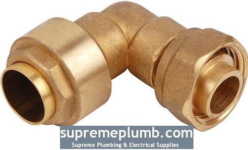 Brass Plumbfit Bent Tap Connector 15mm x 1/2" - PF09C4 - DISCONTINUED