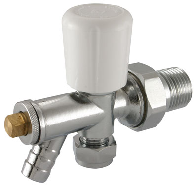 8mm Standard Angled Radiator Valve With Drain Off - RVD-8