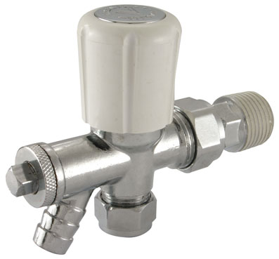 10mm Premier Angled Radiator Valve With Drain Off - RVP-10D