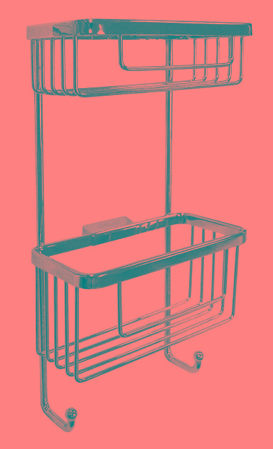 Roman Double Rectangular Basket with Hooks - RSB07 - DISCONTINUED