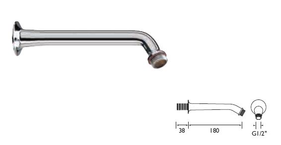 SIRRUS - Fixed Shower Arm with 180mm Projection - SA180