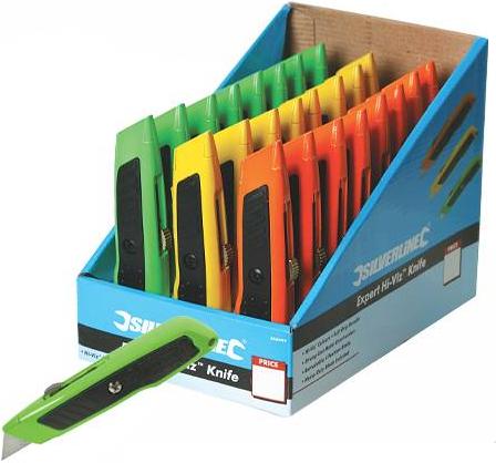 Silverline - DISPLAY BOX OF 24 EXPERT HI-VIZ KNIVES - 868499