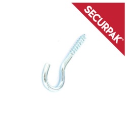 Securpak Zinc Plated Screw Hook - 80mmx12 Pack 4 - STX-101442 