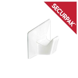 Securpak White Self Adhesive Hook - Small Pack 5 - STX-101453 
