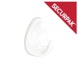Securpak White Oval Adhesive Hook - Medium Pack 4 - STX-101456 