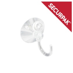 Securpak Clear Suction Hook - 35mm Pack 4 - STX-101459 