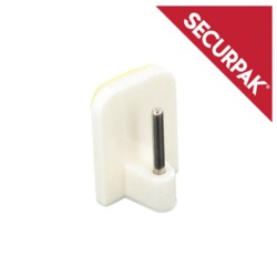 Securpak Self Adhesive Curtain Rod Hook - White Pack 2 - STX-101461 