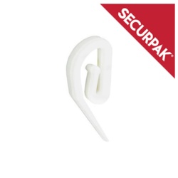 Securpak White Plastic Curtain Hook - Pack 100 - STX-101465 
