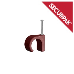 Securpak Round Cable Clips Pack 20 - 7.0mm Brown - STX-101682 