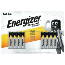 Energizer Alkaline Power Batteries - AAA Pack 8 - STX-101696 