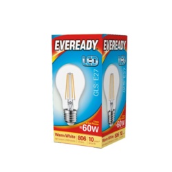 Eveready LED Filament GLS E27 806LM ES - 6.5W 27000K - STX-101794 
