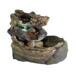 Kaemingk LED Poly Log Fountain - Warm White - STX-101859 