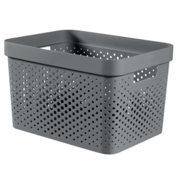 Curver Recycled Infinity Dots Box - 17L Dark Grey - STX-101889 