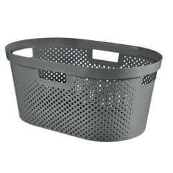 Curver Recycled Infinity Dots Laundry Basket - 40L Grey - STX-101898 